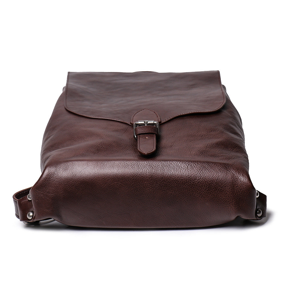 Sac à dos en cuir de vachette tanné végétal pour homme