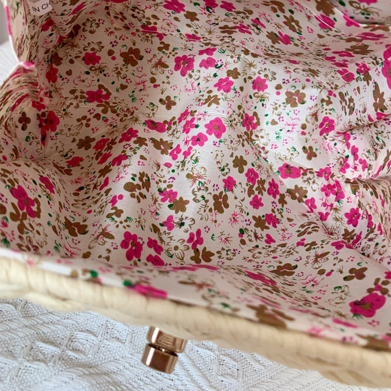 Sac à bandoulière en tissu à une épaule, design polyvalent et intéressant, en rotin