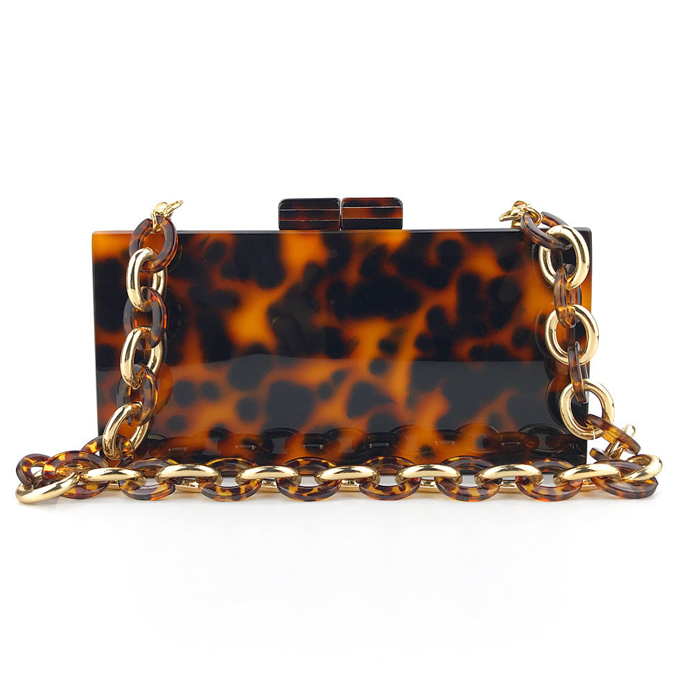 Evening Bag Fashion Leopard Print Acrylic Female Bag