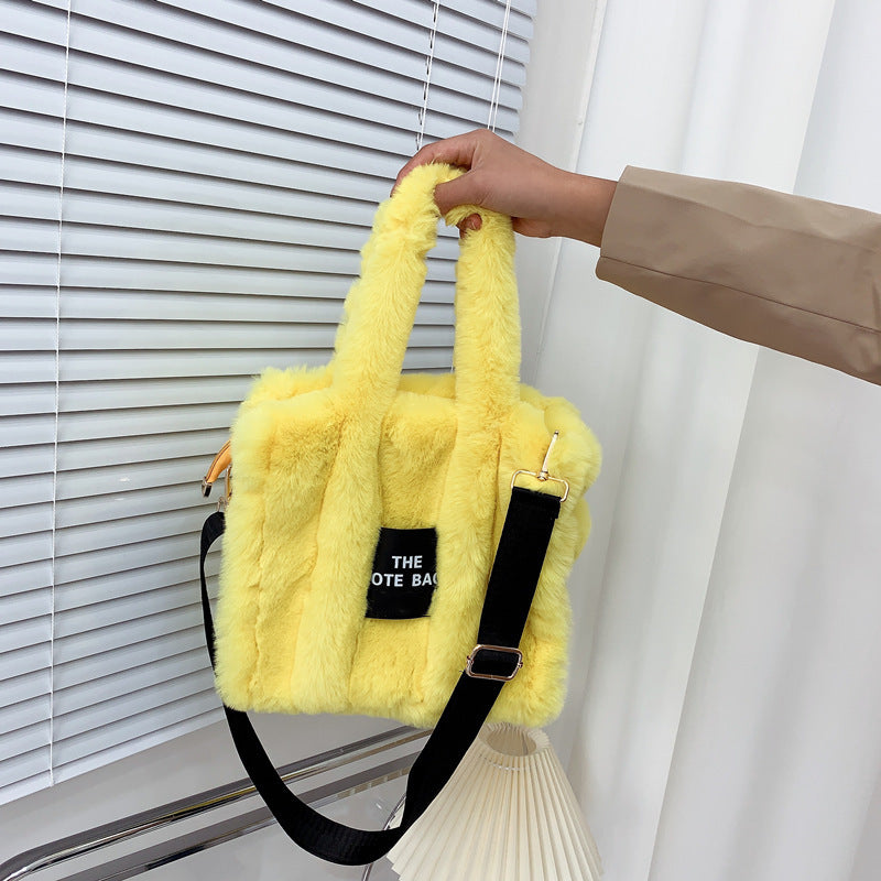 Large-capacity Shopping Commuter Faux Fur Plush Tote Bag