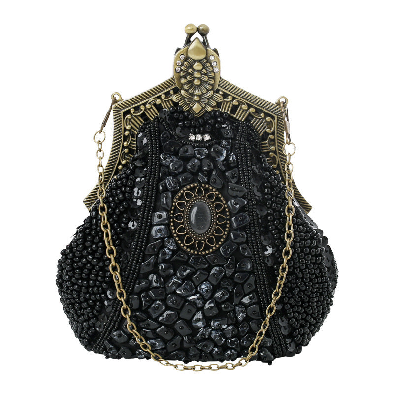 Women's Vintage Heavy Beaded Evening Bag