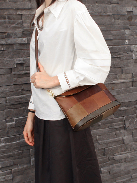 Leather Women's Messenger Bag Retro Toe Layer Cowhide Ladies