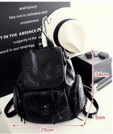 Soft Leather Ladies Backpack All-match Mother Bag Tide