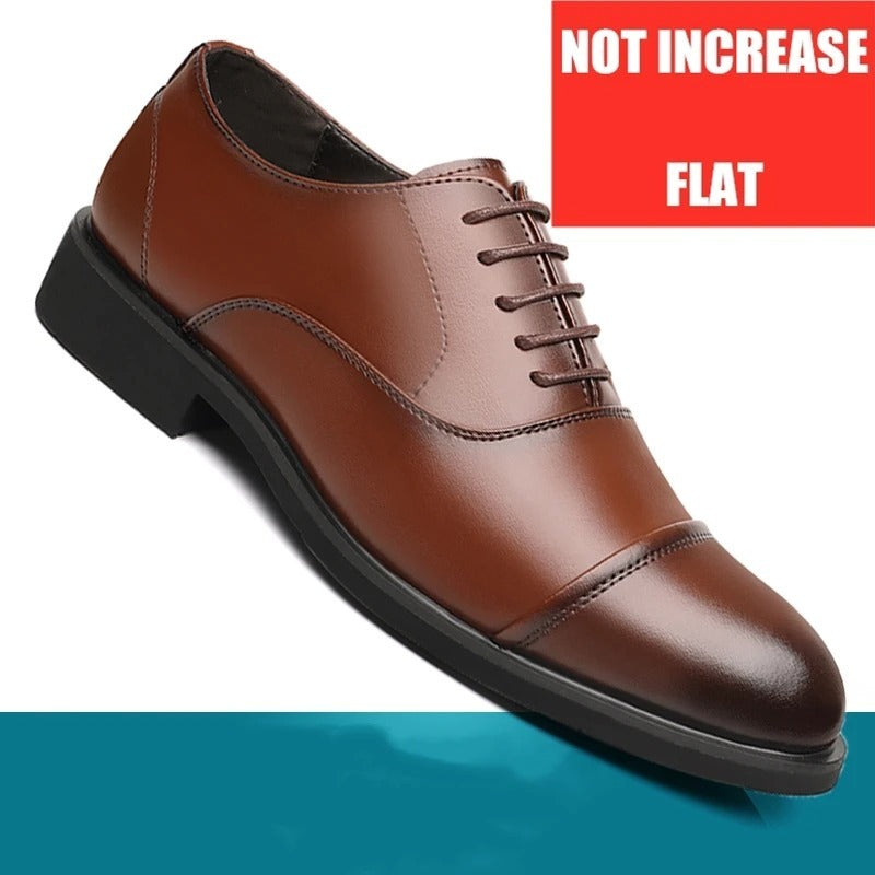 Zapatos de cuero para hombre con plantilla que aumenta la altura y punta puntiaguda para bodas