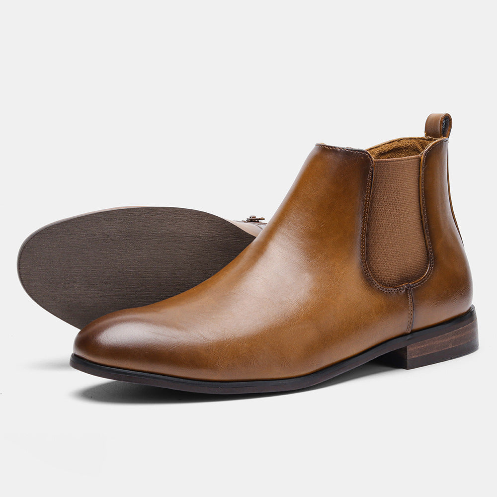 Plus Size Chelsea Boots Men's Classic Wooden Root