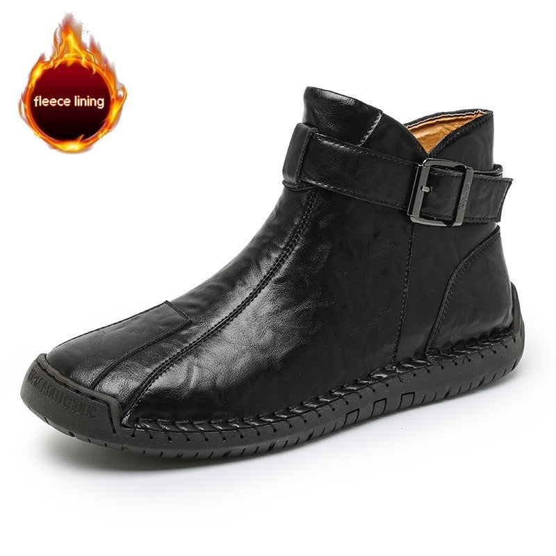 Botas altas de cuero genuino para hombre, informales, de comercio exterior transfronterizo