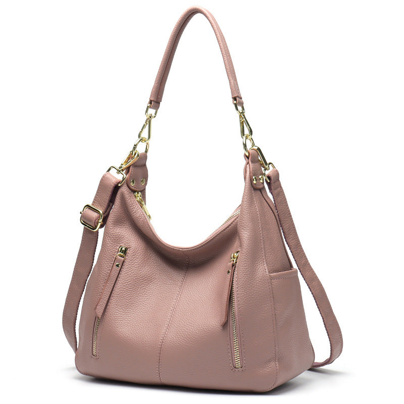 Sac à bandoulière simple en cuir de vachette pour femme