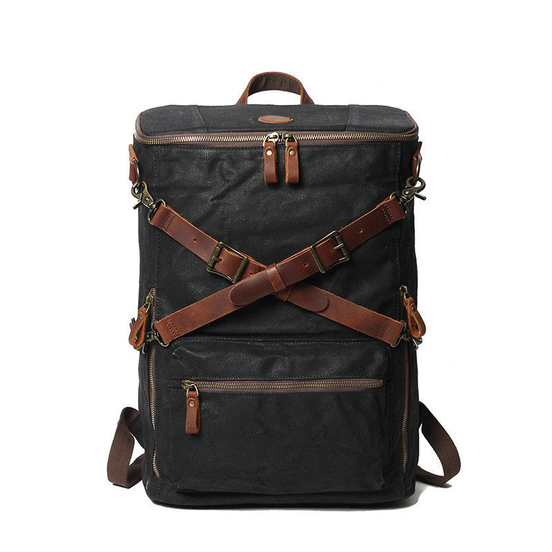 Men's Fashion Vintage Leather Canvas Laptop Bag