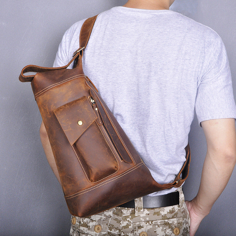 Retro Men's 10 Inch Tablet Computer Shoulder Diagonal Bag