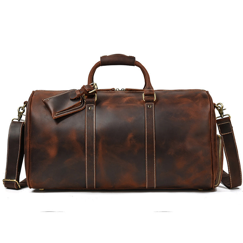 Sac de voyage en cuir pour homme Retro Crazy Horse Leather