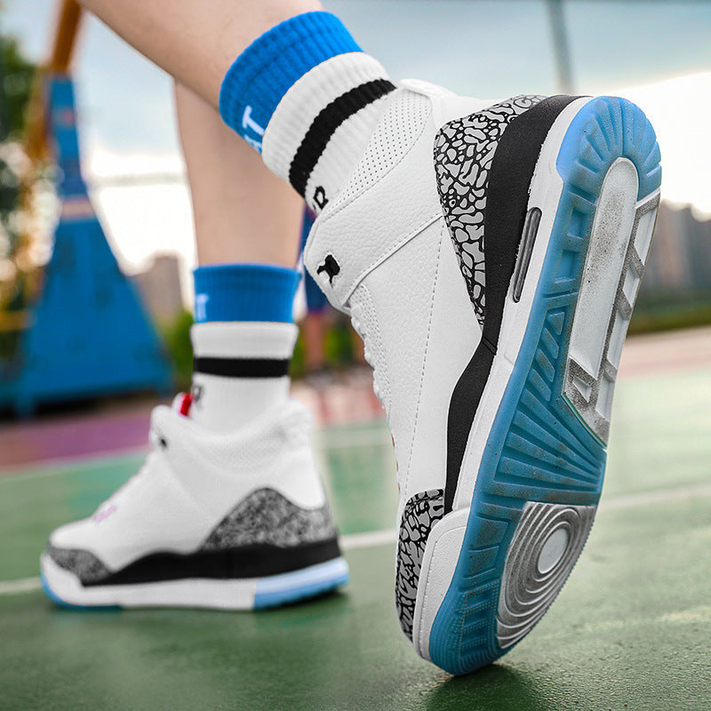 Chaussures de basket-ball montantes coréennes Chaussures d'entraînement de combat légères et respirantes