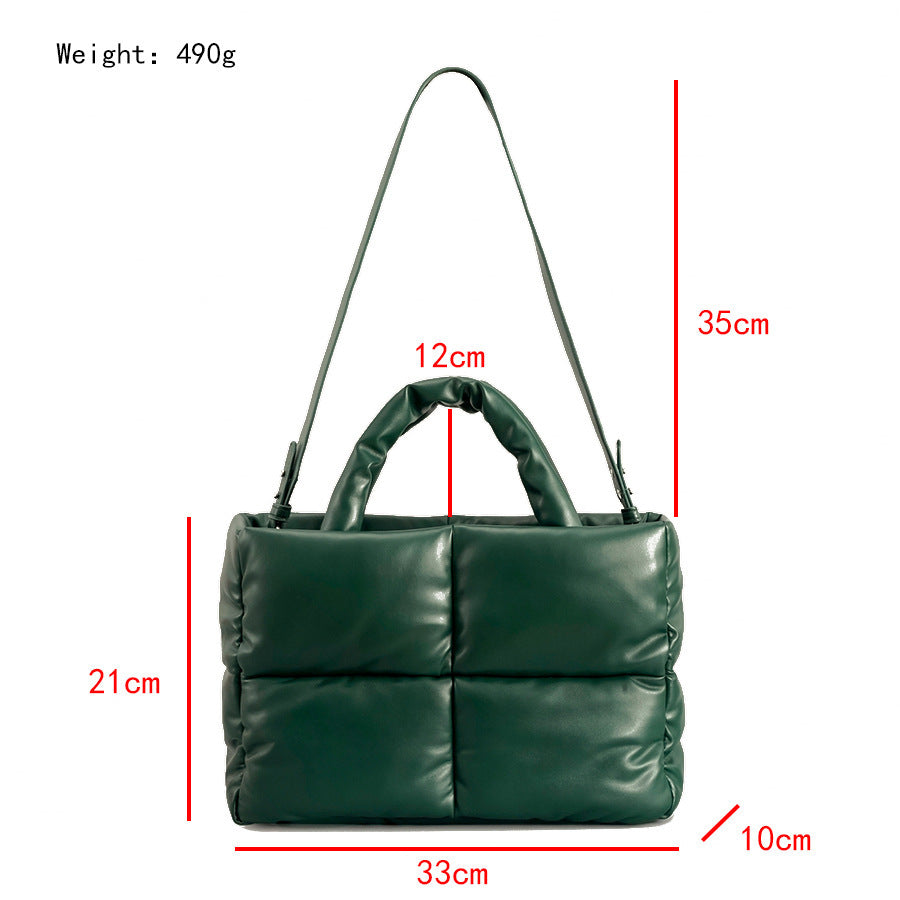 Square Plaid Soft Down Handbag Filling