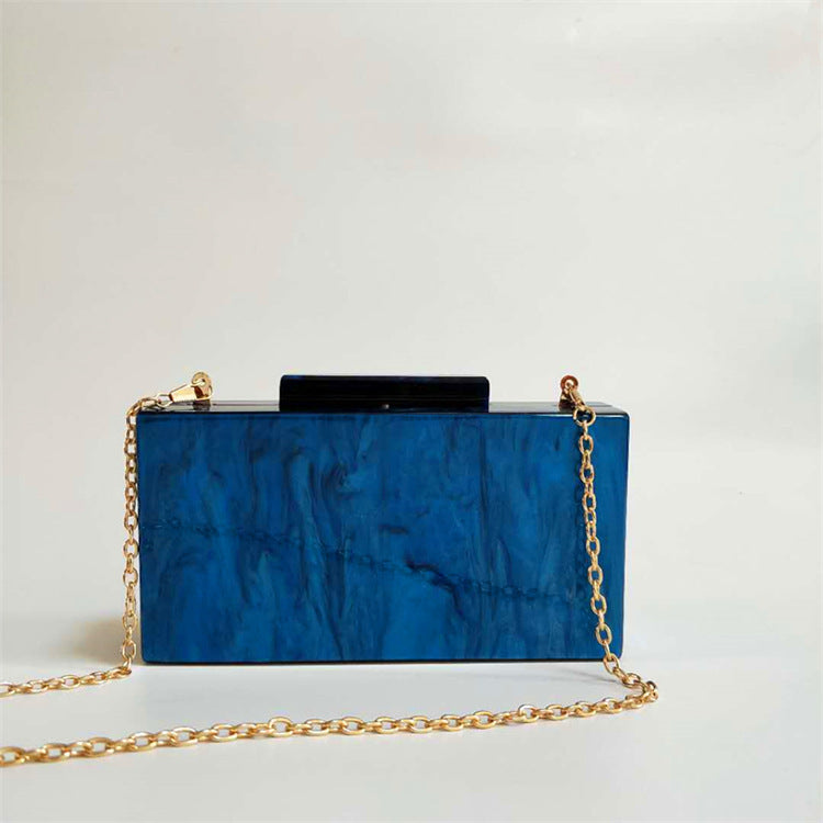 Pearlescent Small Square Bag Party Dress Clutch Bag Hard Box Bag