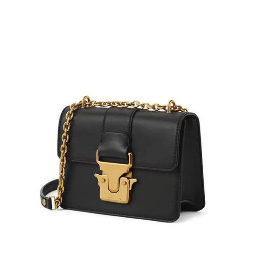 Bull Head Lock Buckle Fashion Clamshell Metal Chain Shoulder Messenger Female Bag