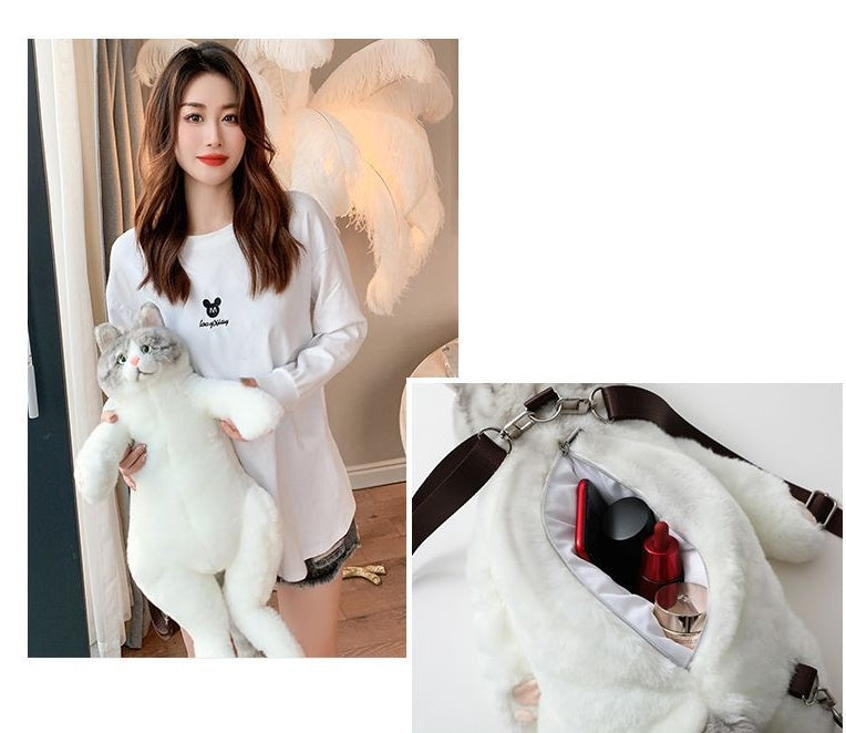 Mochila de moda para mujer con forma de gato y animal