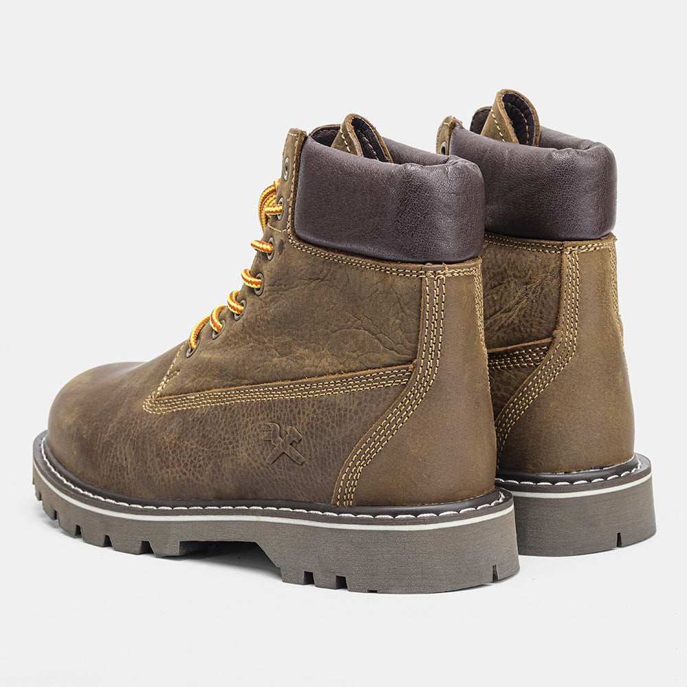 Bottes Dr Martens en cuir de vachette véritable pour hommes, cuir vintage