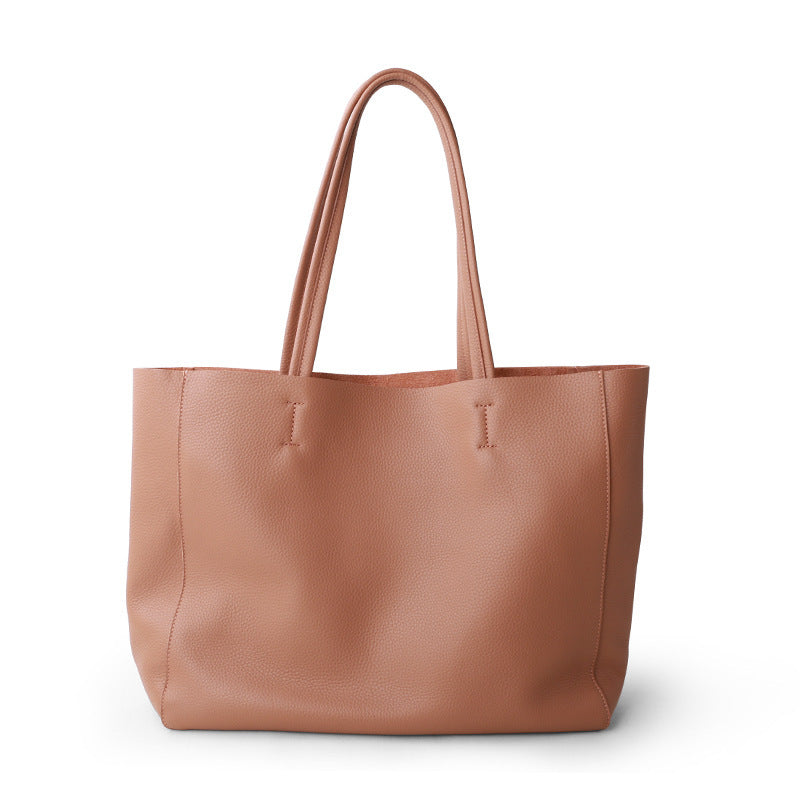 The First Layer Of Cowhide Large-capacity Tote Bag Cowhide Simple Soft Leather