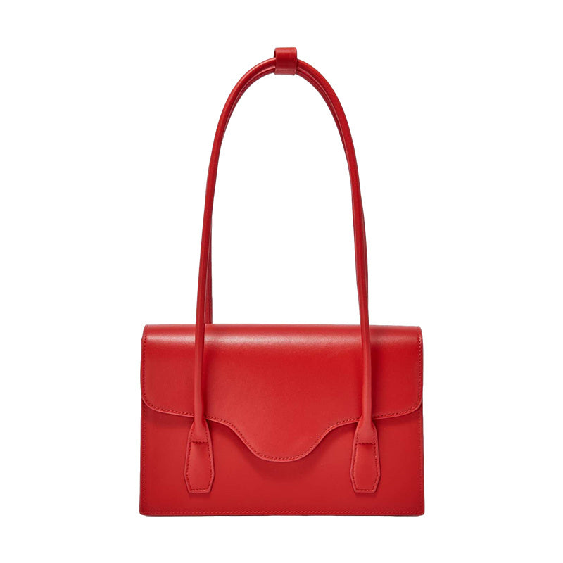 Sac de mariage rouge en cuir véritable pour femme, sac de mariage de style occidental