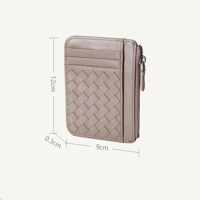 Ladies Card Holder Leather Ultra-Thin Woven Business Card Holder Card Holder