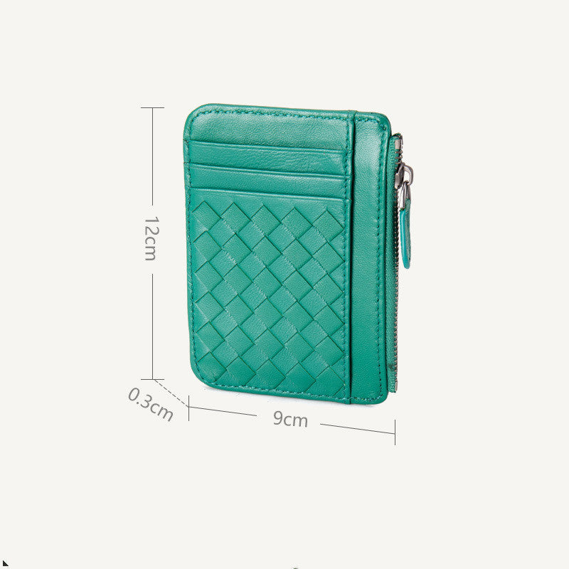 Ladies Card Holder Leather Ultra-Thin Woven Business Card Holder Card Holder