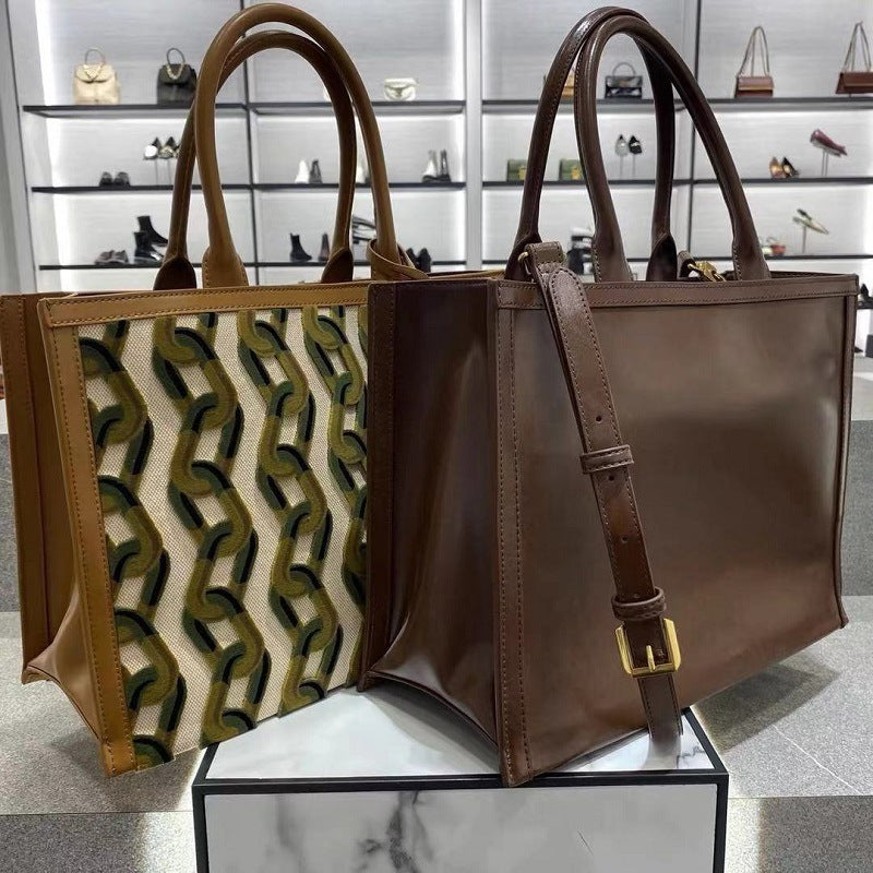 Grand sac fourre-tout pour femme, sac de shopping rétro