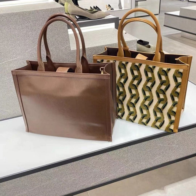 Grand sac fourre-tout pour femme, sac de shopping rétro