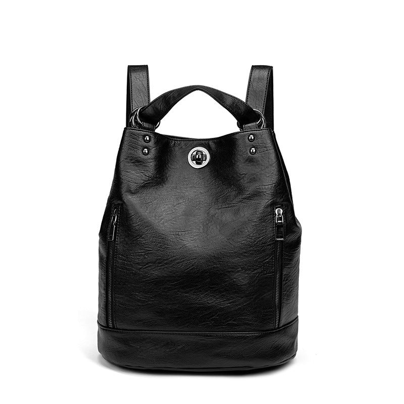 Leather Handbags Large Capacity Travel Backpack