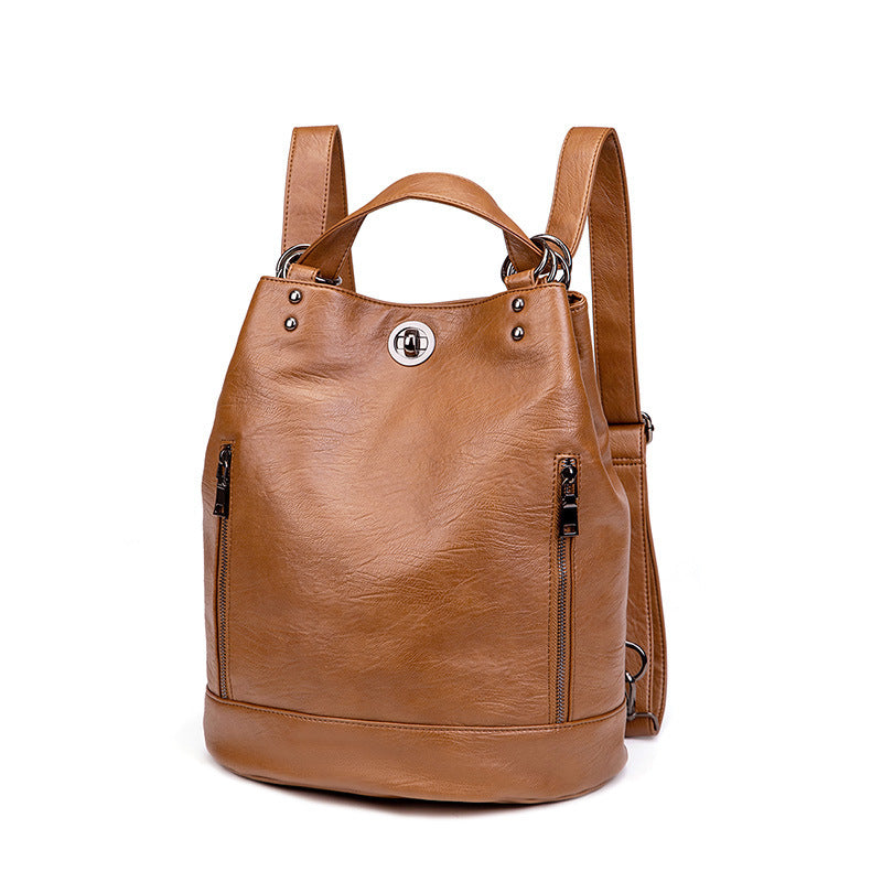 Leather Handbags Large Capacity Travel Backpack