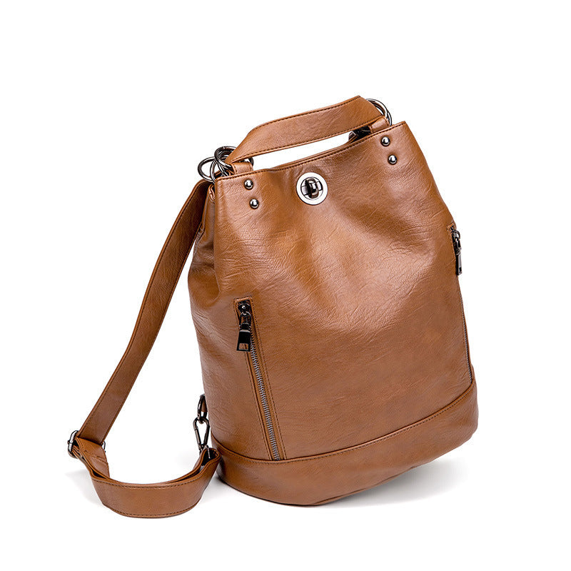 Leather Handbags Large Capacity Travel Backpack