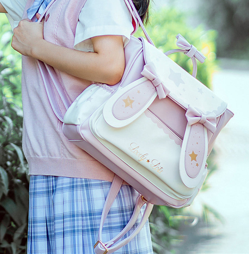 Mochila de piel de cordero con diseño de conejo Xingyue, bolso escolar para uniforme JK