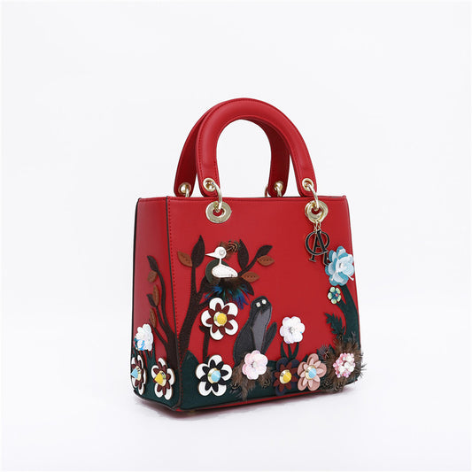 Women's Bag, Hand-held Oblique Concubine Bag, Craft Flower Boutique Women's