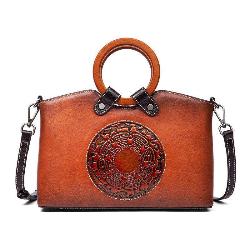 Bolsos de diseñador vintage de moda para mujer, bolsos de cuero genuino para mujer, bolso de hombro para mujer