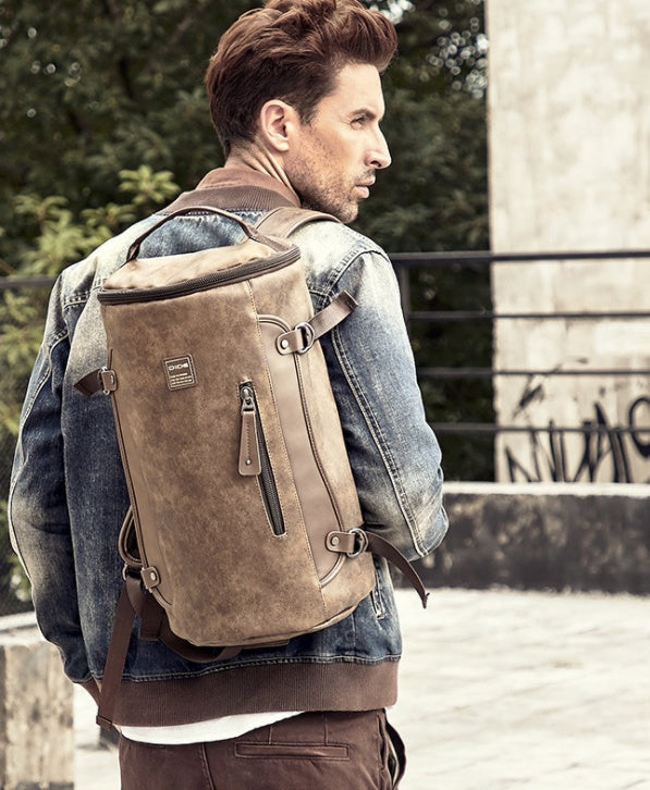 Mochila de moda Mochila para hombre Bolso tipo cubo de gran capacidad Bolso de viaje de ocio