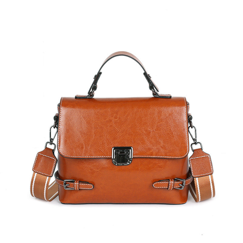 Leather Handbags European And American Style All-Match Leather Single-Shoulder Messenger Bag