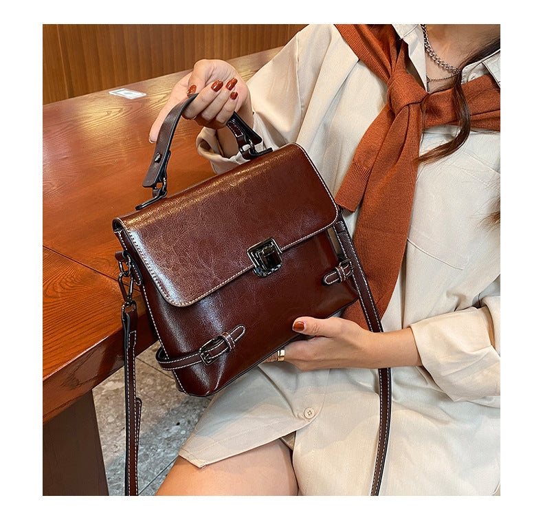 Leather Handbags European And American Style All-Match Leather Single-Shoulder Messenger Bag