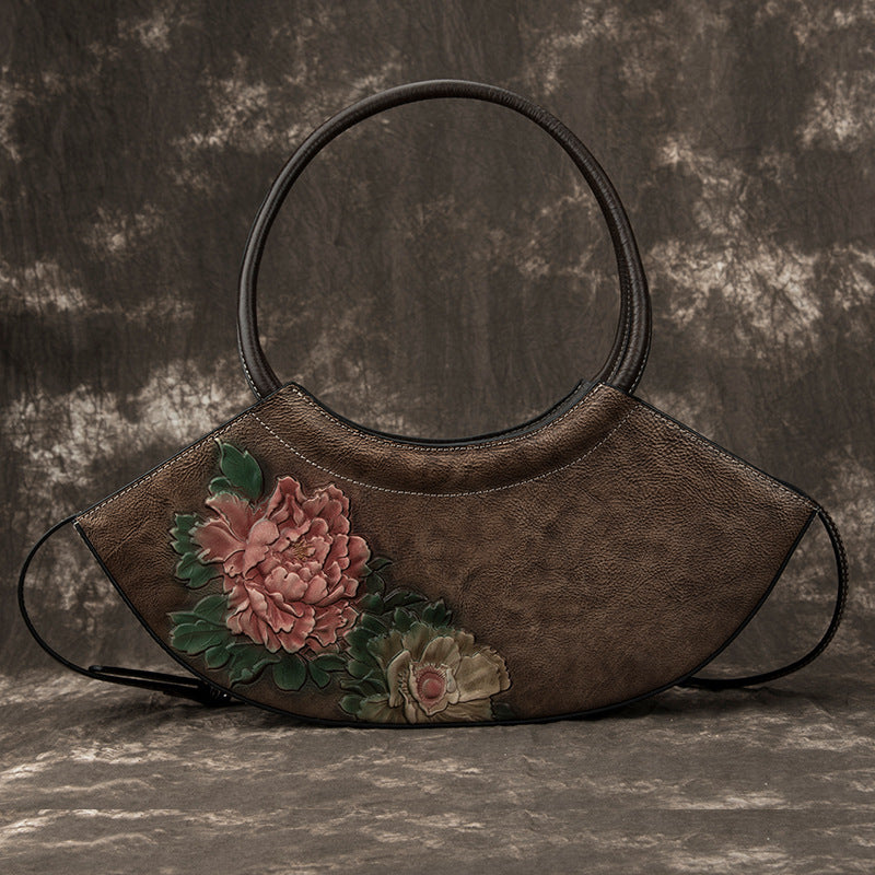 Nuevo bolso retro para mujer, moderno, informal, de piel de vaca de primera capa, bolso bandolera de un solo hombro