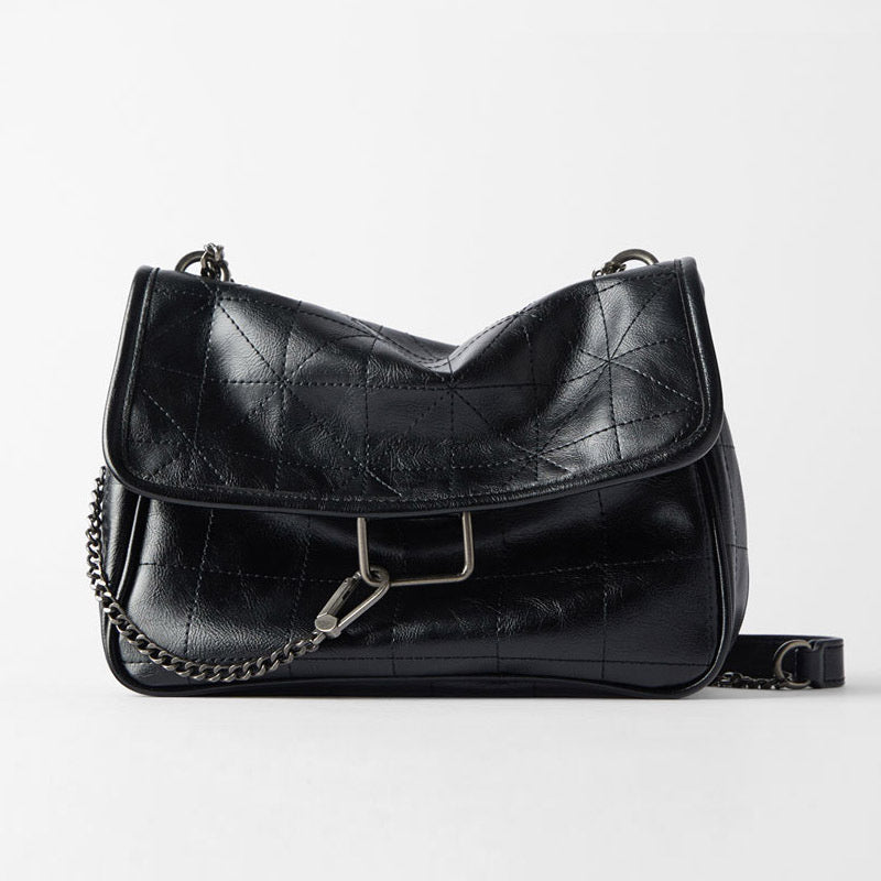 Bolso Stray para mujer, bolso de hombro con cadena negra, bolso tipo mensajero para mujer