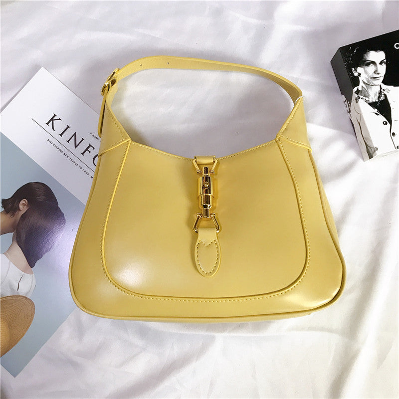 Leather Armpit Bag Female Summer High-End Sense Female Bag Crossbody Saddle Bag