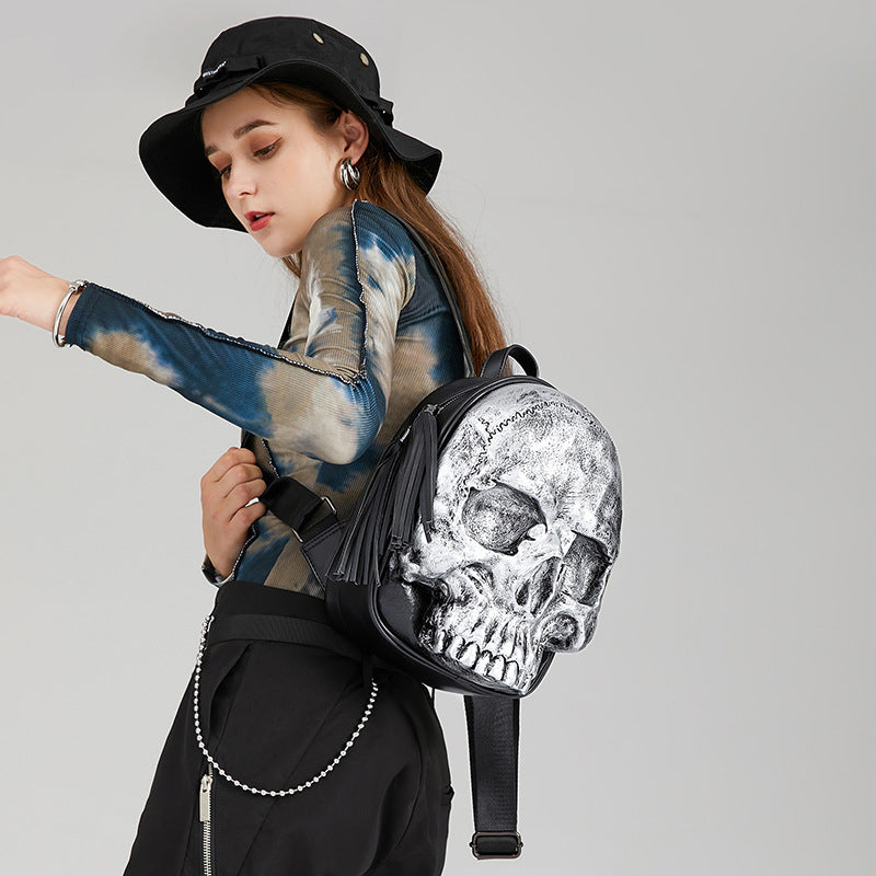 Embossed Three-dimensional Backpack Punk Charm Backpack