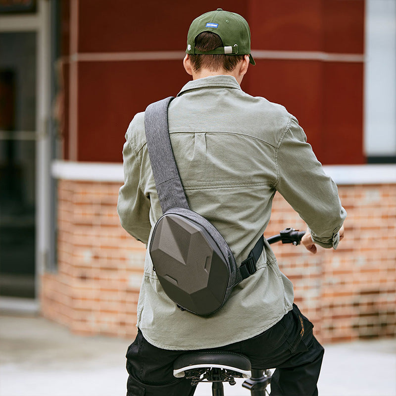 Bolso de hombro rígido de PVC para hombre, bolso cruzado multifunción a la moda, resistente al agua