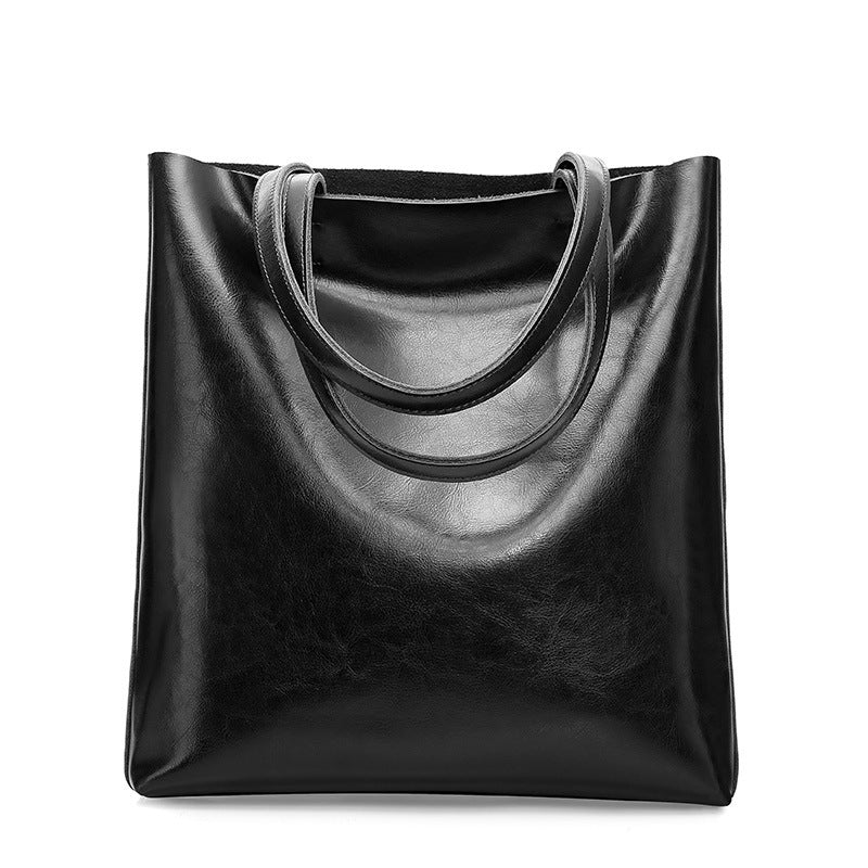 Sac à main minimaliste en cuir de vachette de grande capacité pour femme