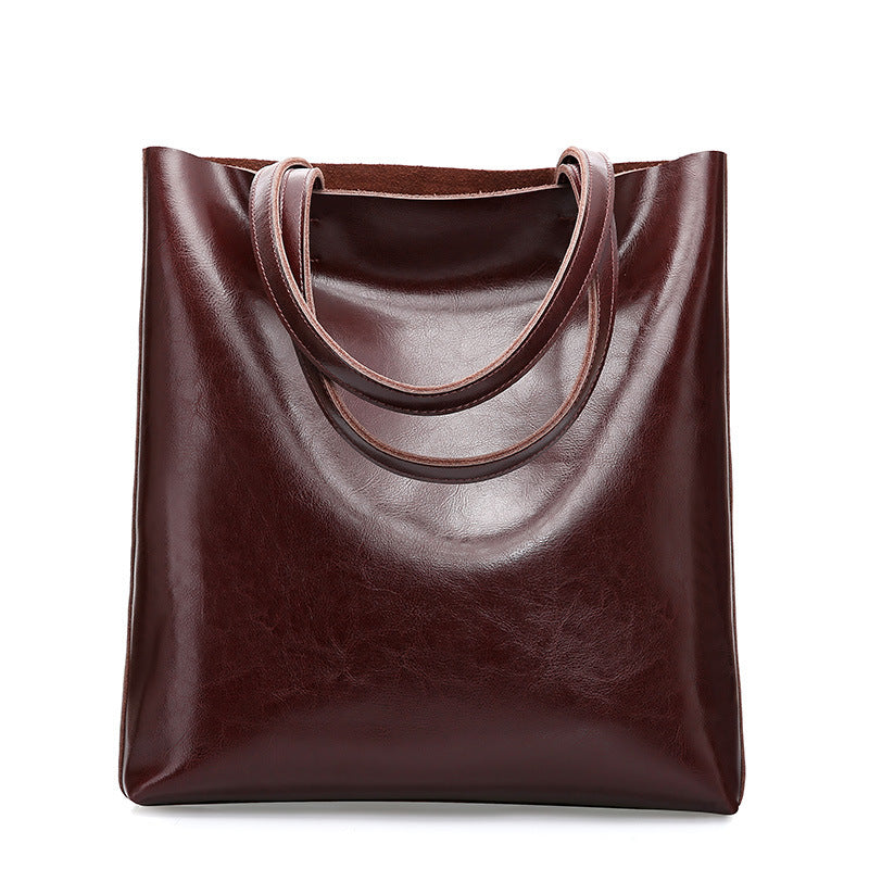 Women's Large Capacity Minimalist Cowhide Handbag