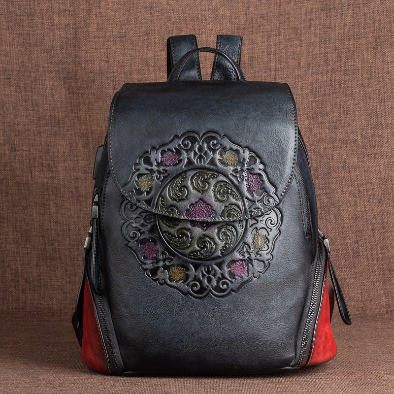 Large Capacity Backpack Creative Chinese Style Ladies Backpack