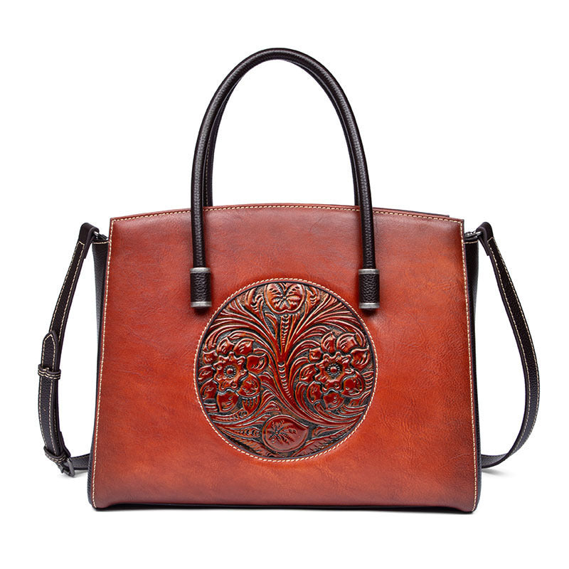 First Layer Cowhide Handbag Leather Shoulder