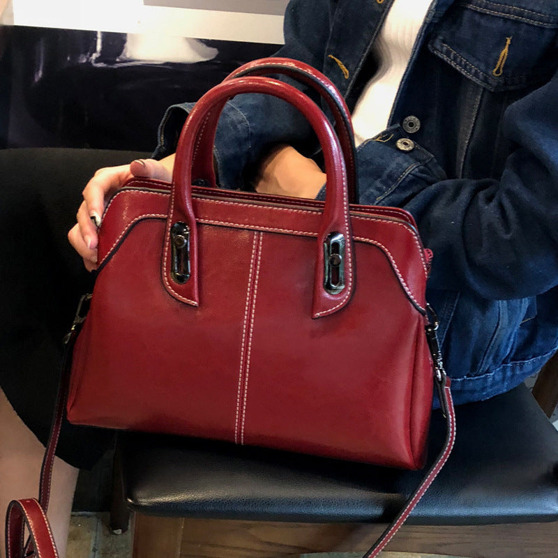 Bolso de mano de cuero estilo europeo y americano