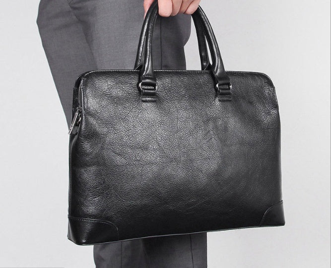 Commuter Bag Leather Men's Bag Cowhide Handbag Korean Document Bag