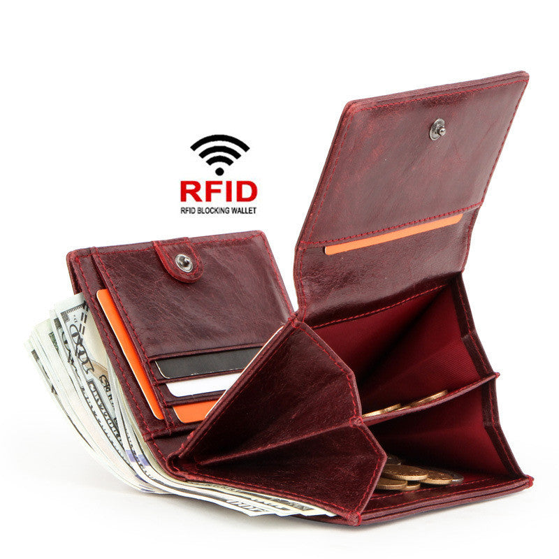 Randy RFID Leather Small Bifold Wallet