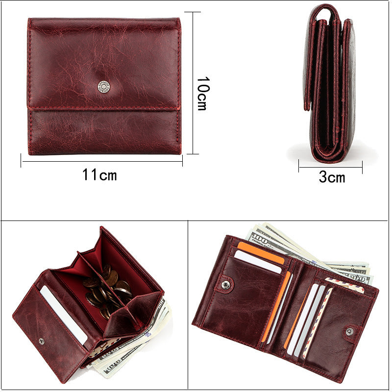 Randy RFID Leather Small Bifold Wallet