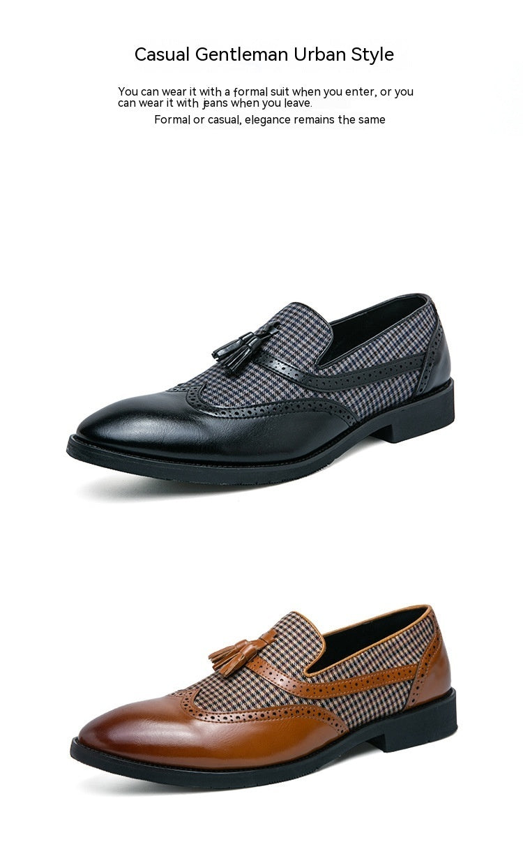 Zapatos de cuero estilo británico para hombre, estilo informal y de negocios