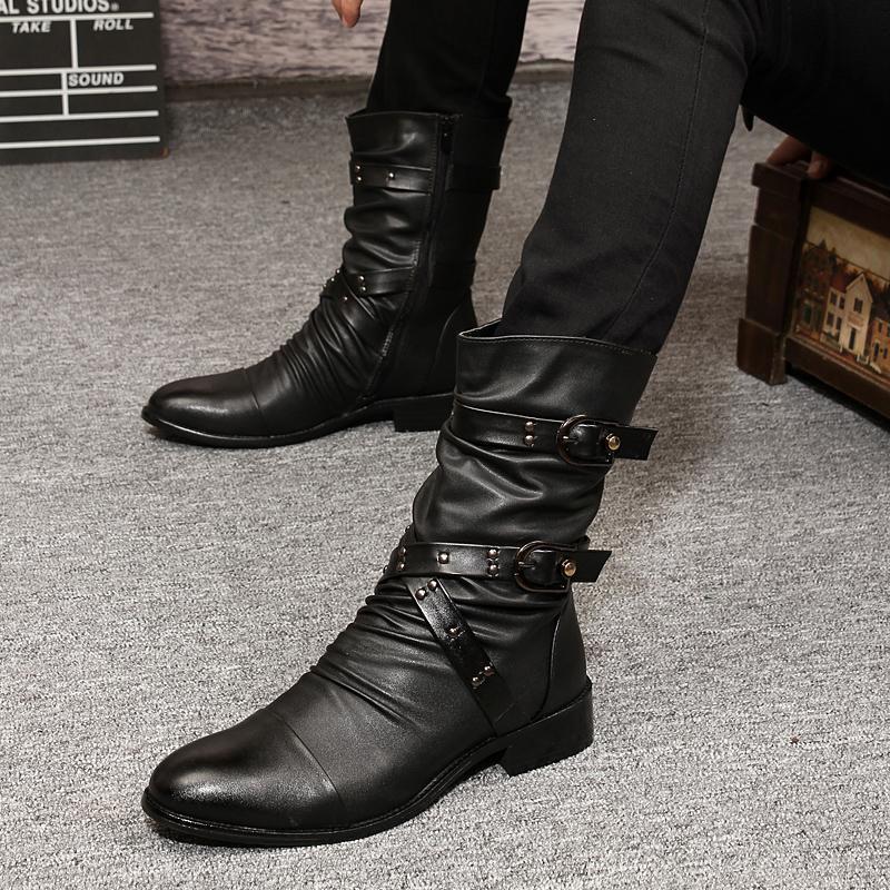 Bottes montantes en cuir Dr Martens pour hommes